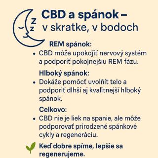 Kvalitný spánok je základným kameňom zdravia – a pre mnohých ľudí sa CBD stáva príjemnou súčasťou večernej rutiny. 🌿...